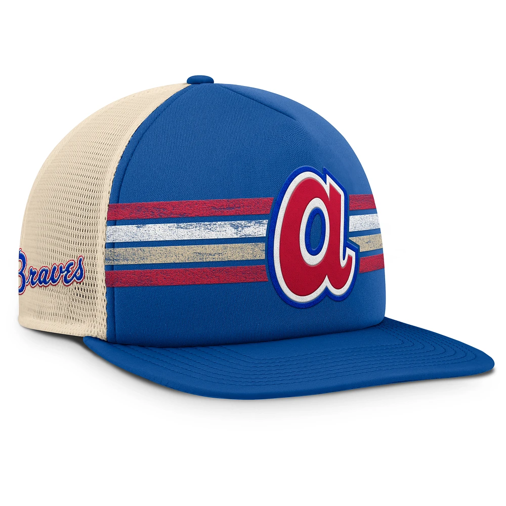 Men's Fanatics Royal/Natural Atlanta Braves Cooperstown Collection Powers Snapback Hat