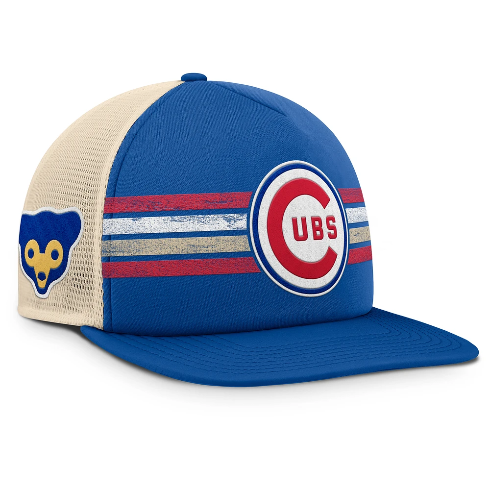 Men's Fanatics Royal/Natural Chicago Cubs Cooperstown Collection Powers Snapback Hat