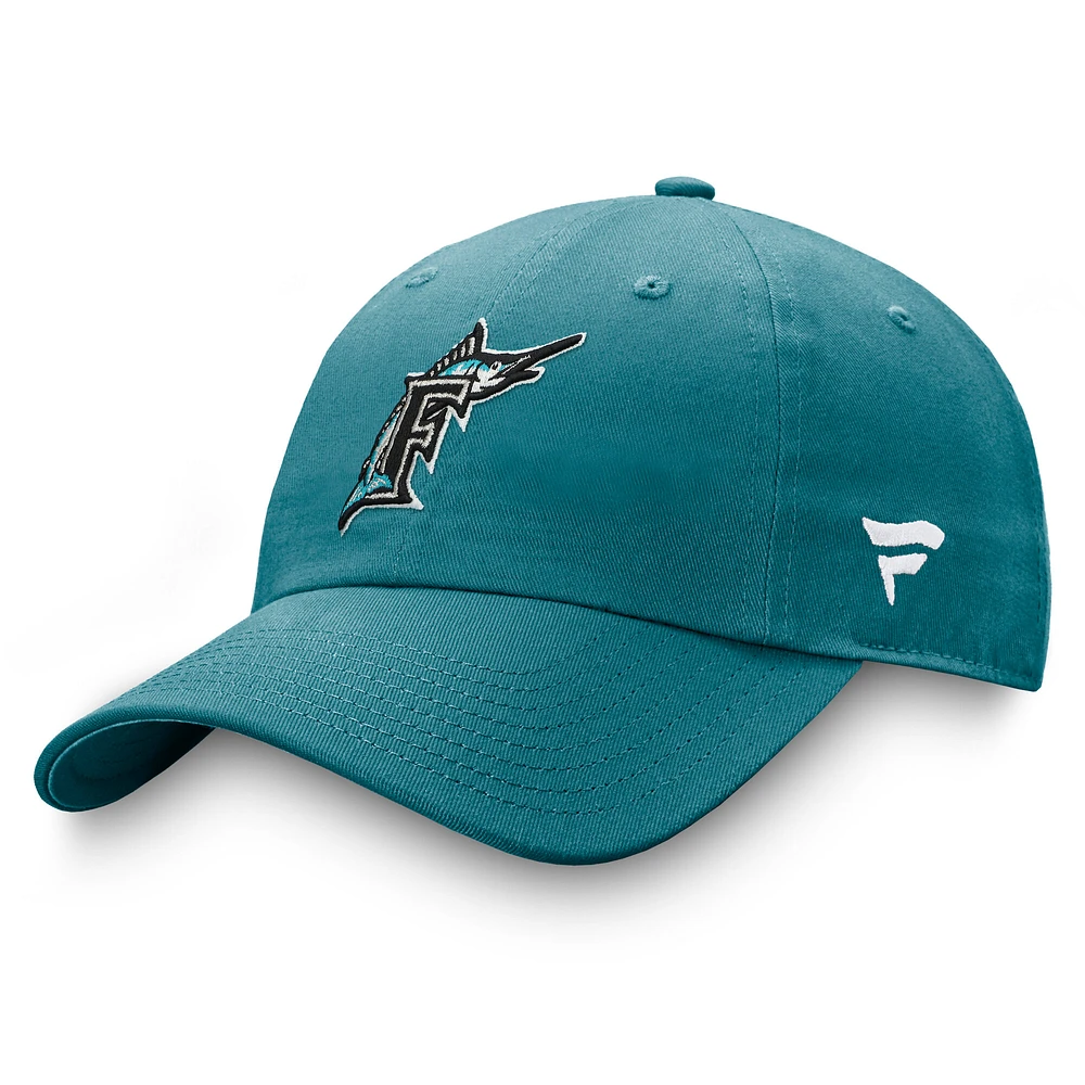 Women's Fanatics Teal Florida Marlins Core Cooperstown Collection Adjustable Hat
