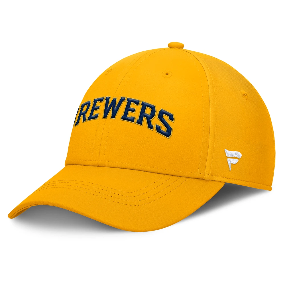 Men's Fanatics Gold Milwaukee Brewers Core Flex Hat