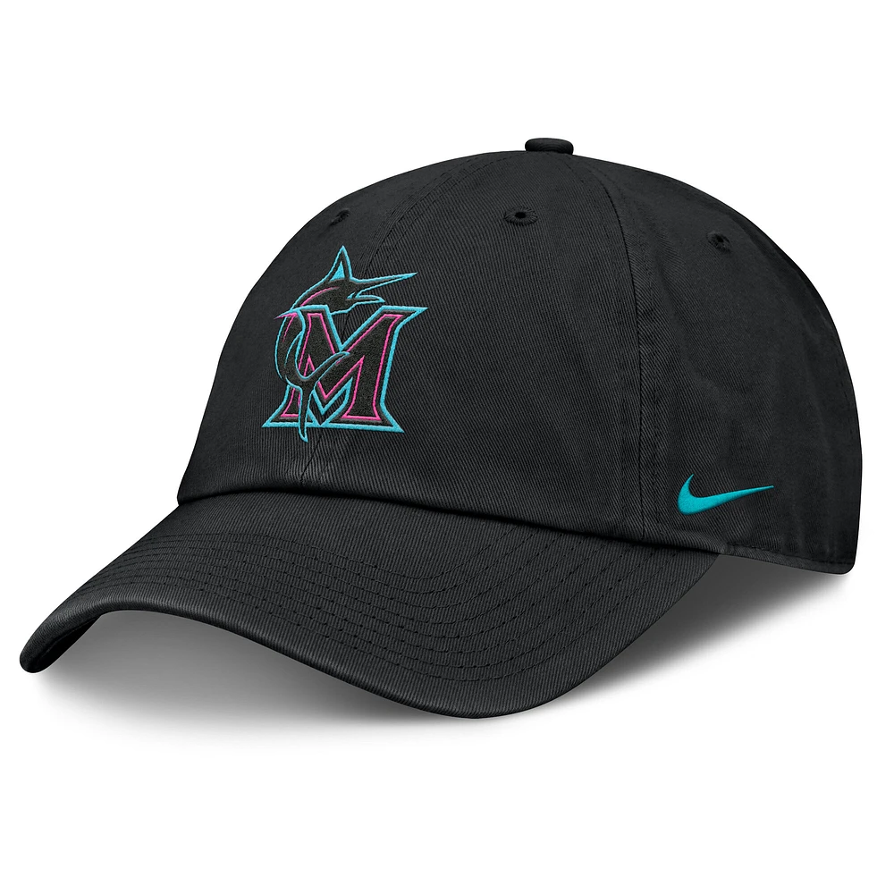 Unisex Nike Black Miami Marlins 2025 City Connect Club Adjustable Hat
