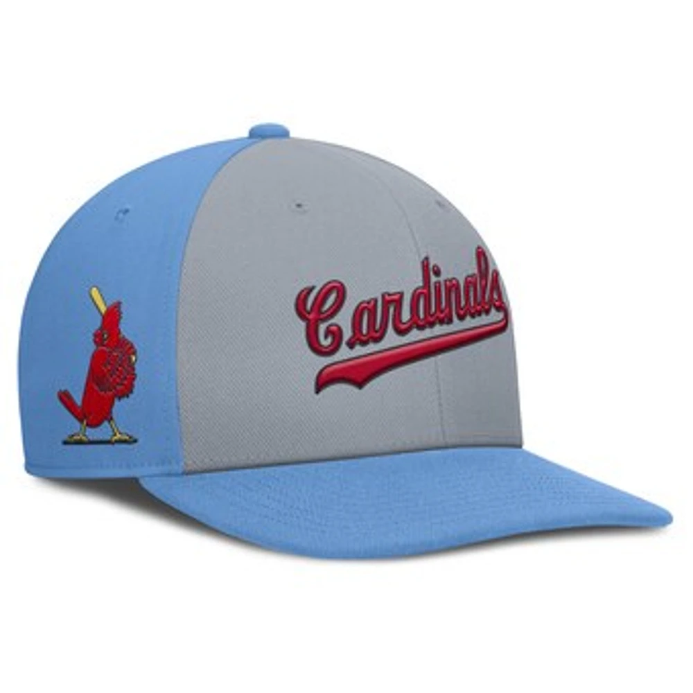 Men's Nike Gray/Light Blue St. Louis Cardinals Pro Performance Snapback Hat