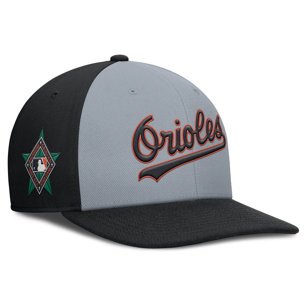 Men's Nike Gray/Black Baltimore Orioles Pro Performance Snapback Hat