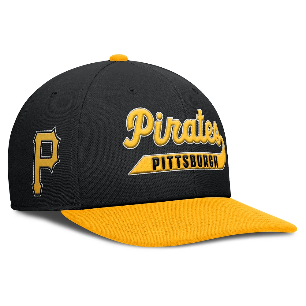 Men's Nike Black/Gold Pittsburgh Pirates Pro Performance Snapback Hat