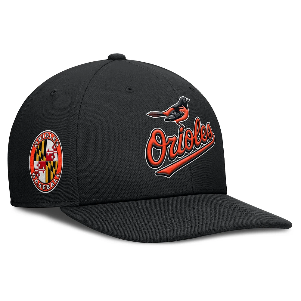 Men's Nike Black/ Baltimore Orioles Pro Performance Snapback Hat