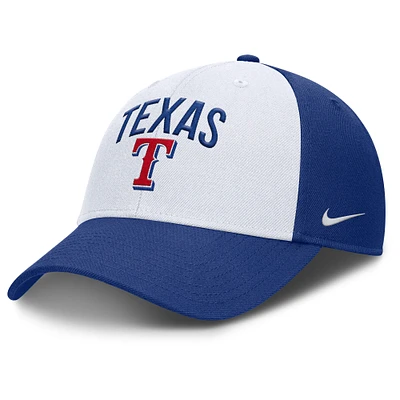 Men's Nike White/Royal Texas Rangers Club Performance Adjustable Hat