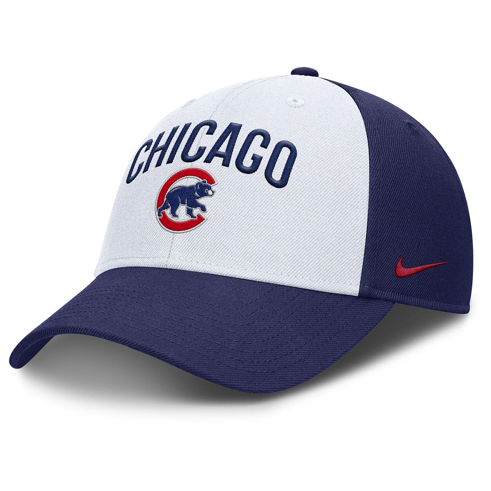 Men's Nike White/Royal Chicago Cubs Club Performance Adjustable Hat