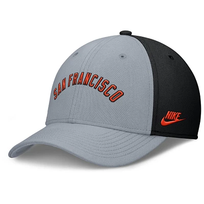 Men's Nike Gray/Black San Francisco Giants Rise Swoosh Performance Flex Hat