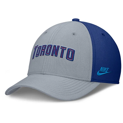 Men's Nike Gray/Royal Toronto Blue Jays Rise Swoosh Performance Flex Hat