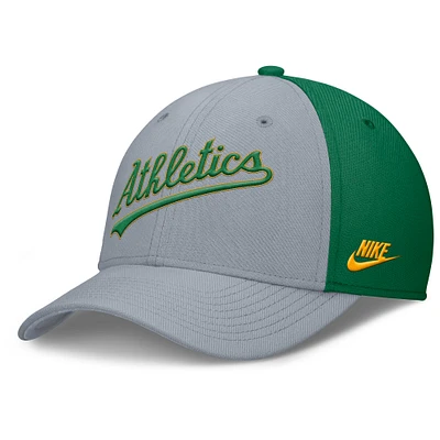 Men's Nike Gray/Green Athletics Rise Swoosh Performance Flex Hat