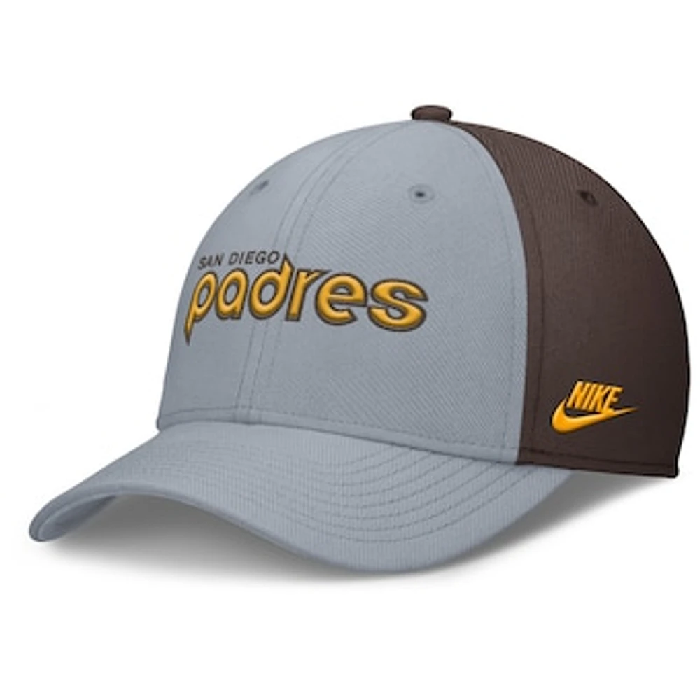 Men's Nike Gray/Brown San Diego Padres Rise Swoosh Performance Flex Hat