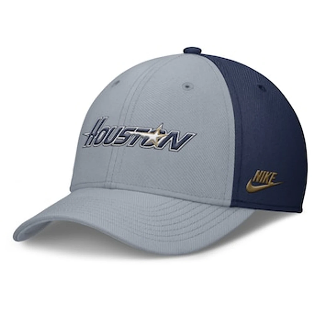 Men's Nike Gray/Navy Houston Astros Rise Swoosh Performance Flex Hat