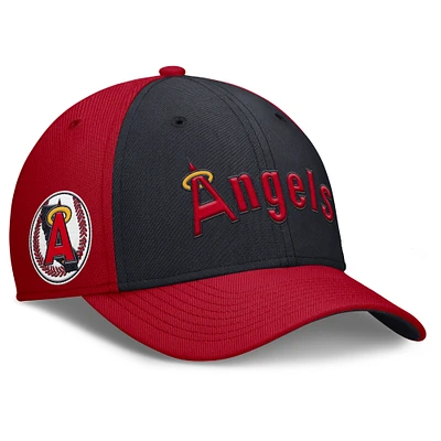 Men's Nike Red/Navy California Angels Rise Swoosh Performance Flex Hat