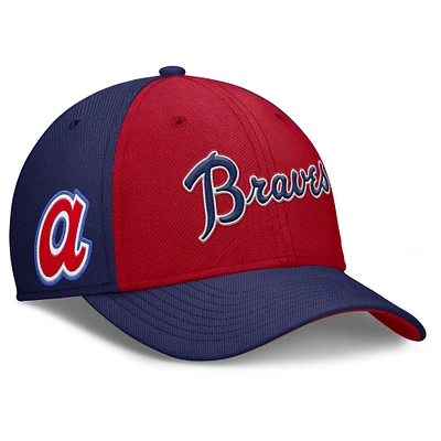 Men's Nike Navy/Red Atlanta Braves Rise Swoosh Performance Flex Hat
