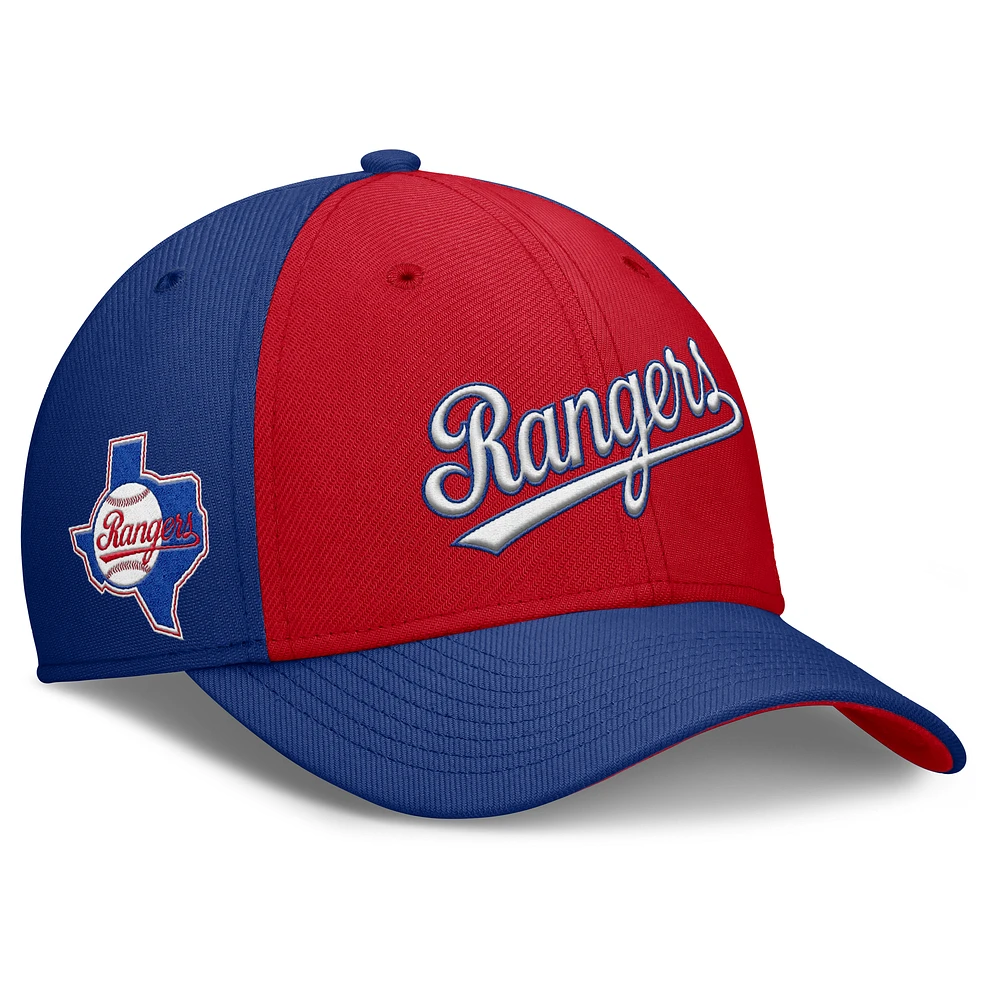 Men's Nike /Royal Texas Rangers Rise Swoosh Performance Flex Hat