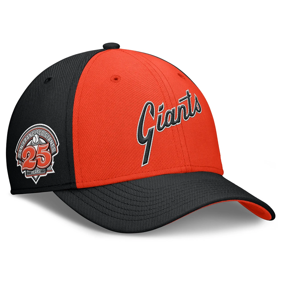 Men's Nike Black/Orange San Francisco Giants Rise Swoosh Performance Flex Hat