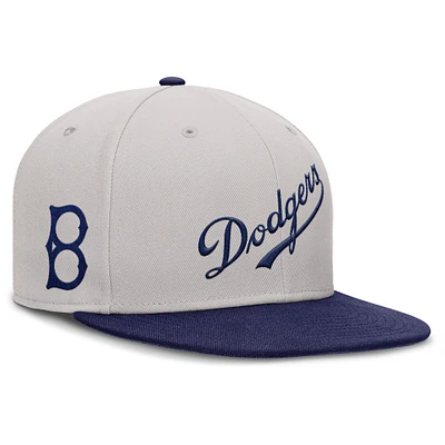 Men's Nike Gray Brooklyn Dodgers Cooperstown Collection True Performance Fitted Hat