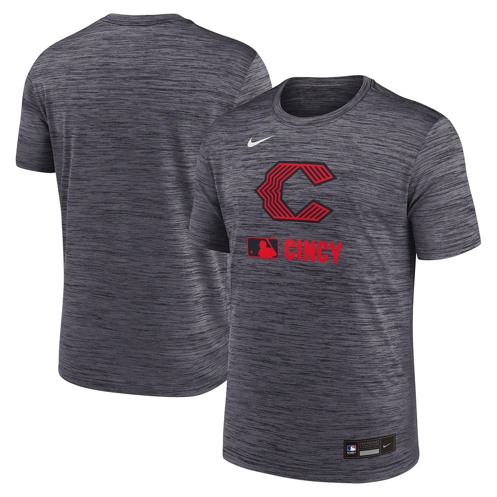 Men's Nike Black Cincinnati Reds 2025 City Connect Authentic Collection Velocity Performance T-Shirt