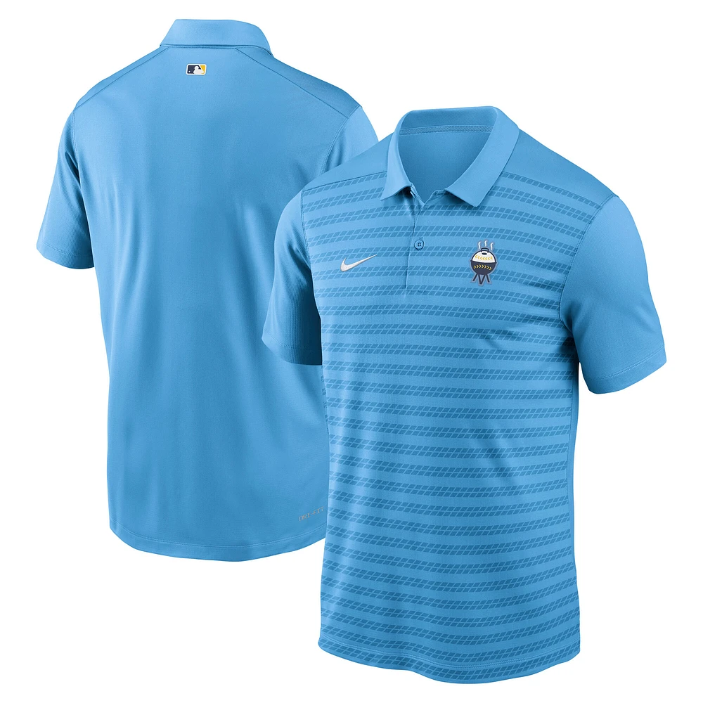 Men's Nike Light Blue Milwaukee Brewers Authentic Collection City Connect Victory Performance Polo