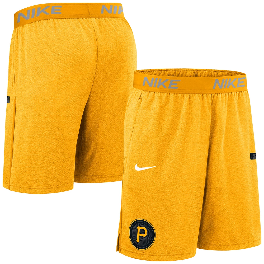 Men's Nike Gold Pittsburgh Pirates Authentic Collection City Connect Performance Knit Shorts