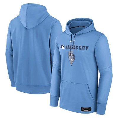 Men's Nike Light Blue Kansas City Royals Authentic Collection Connect Therma Pullover Hoodie