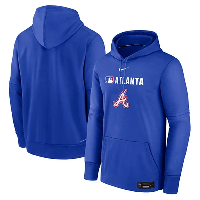 Men's Nike Royal Atlanta Braves Authentic Collection City Connect Therma Pullover Hoodie