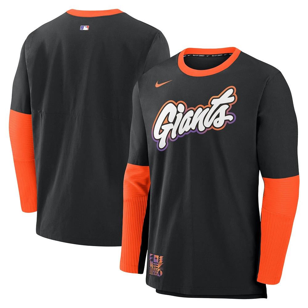 Men's Nike Black San Francisco Giants 2025 City Connect Authentic Collection Player Dri-FIT Lightweight Pullover
