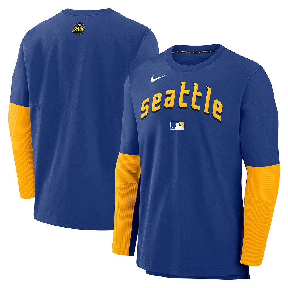 Men's Nike Royal Seattle Mariners 2025 City Connect Authentic Collection Player Dri-FIT Lightweight Pullover