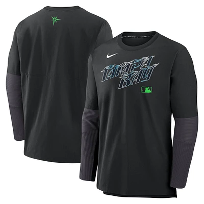 Men's Nike Black Tampa Bay Rays 2025 City Connect Authentic Collection Player Dri-FIT Lightweight Pullover