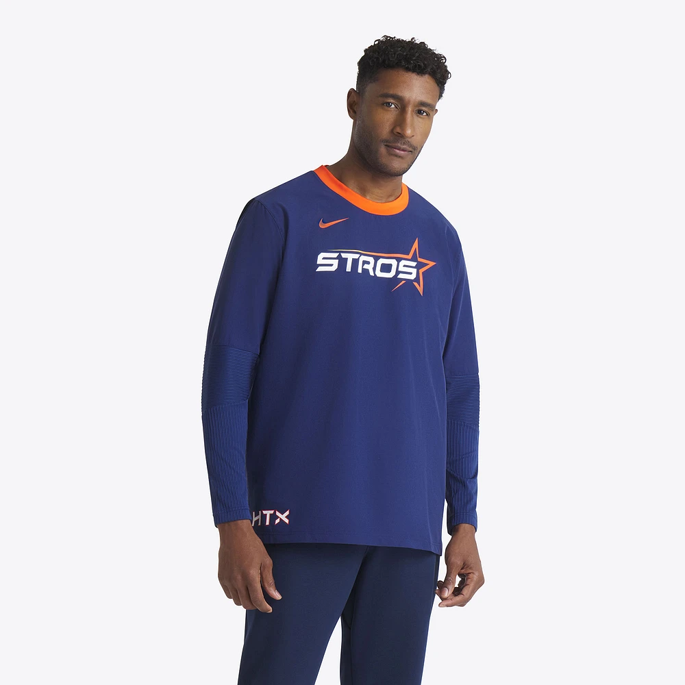 Men's Nike Navy Houston Astros 2025 City Connect Authentic Collection Lightweight Player Performance Long Sleeve Top