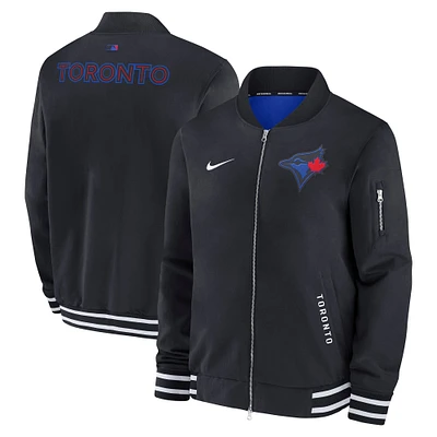 Men's Nike Black Toronto Blue Jays Authentic Collection City Connect Full-Zip Bomber Jacket