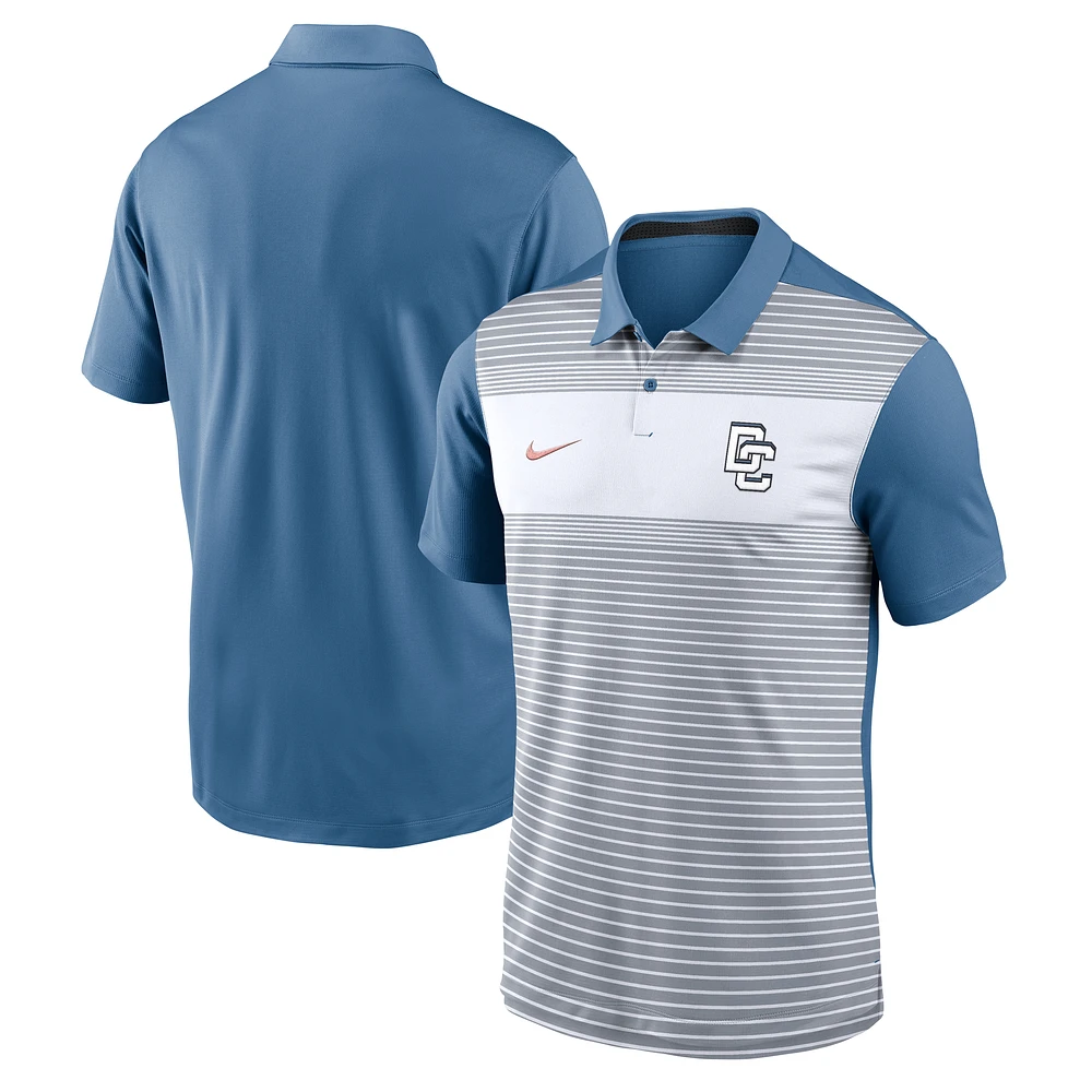 Men's Nike Gray/Blue Washington Nationals 2025 City Connect Legacy Icon Vapor Performance Polo