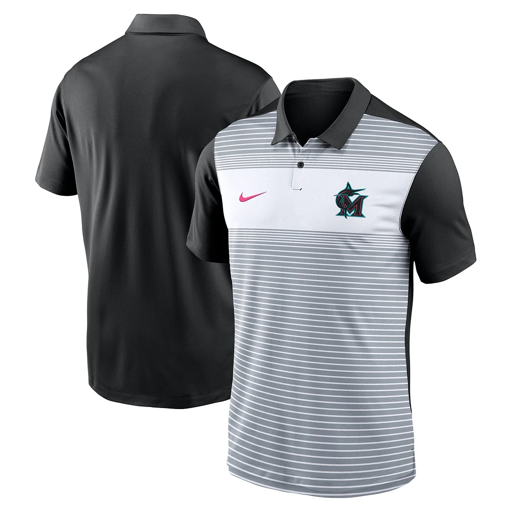 Men's Nike White/Black Miami Marlins 2025 City Connect Legacy Icon Vapor Performance Polo