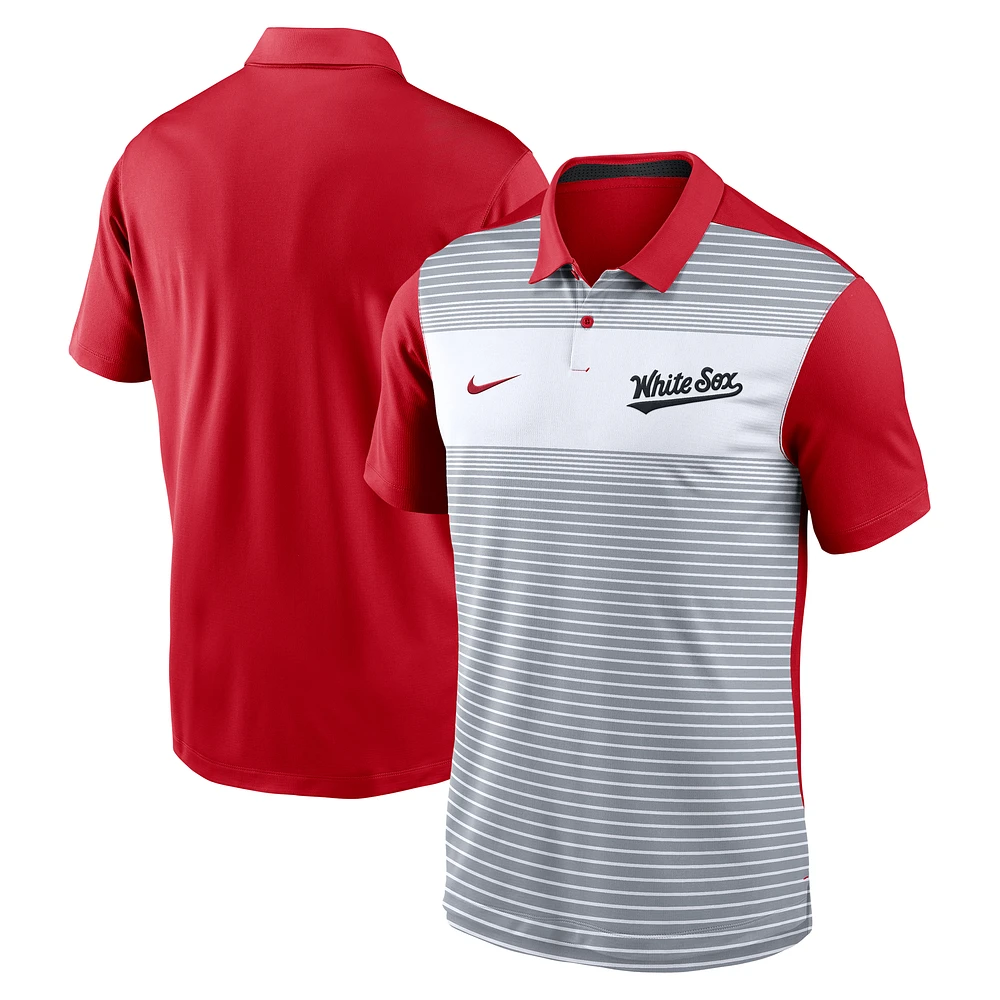 Men's Nike White/Red Chicago White Sox 2025 City Connect Legacy Icon Vapor Performance Polo