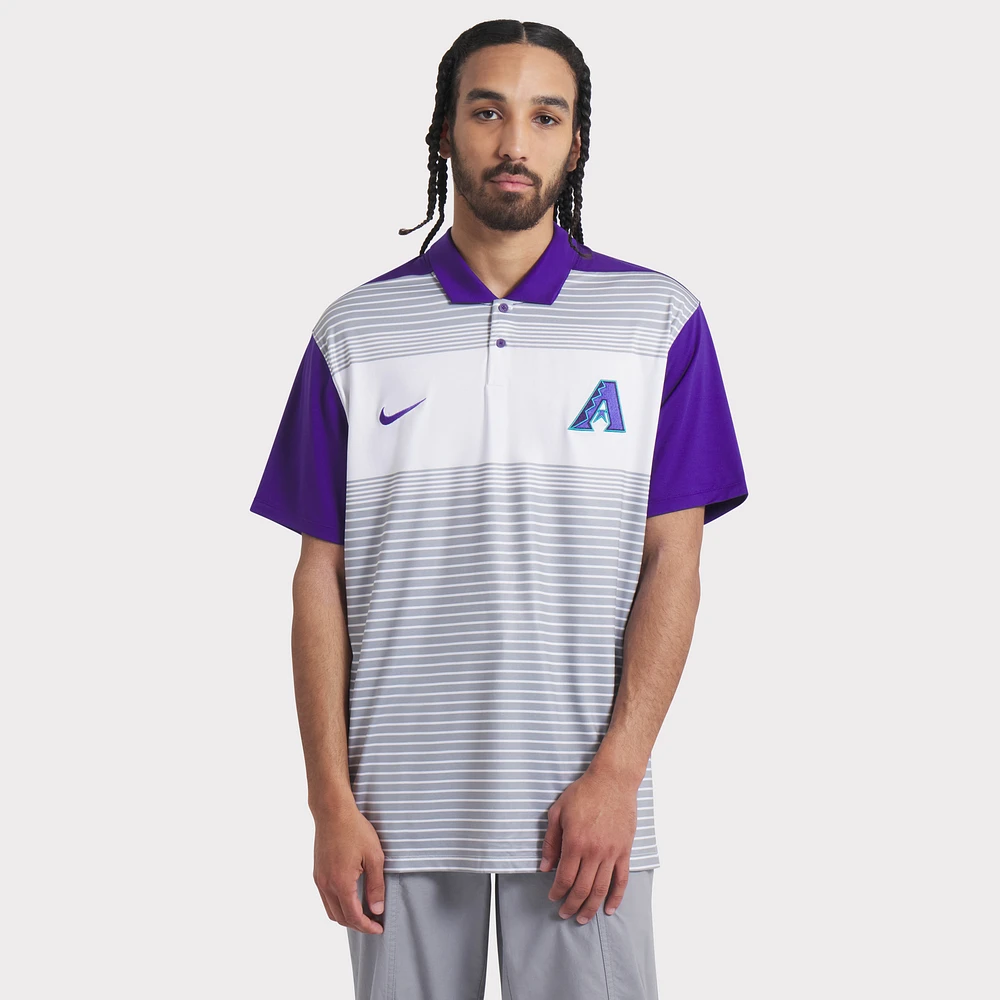 Men's Nike White/Purple Arizona Diamondbacks 2025 City Connect Legacy Icon Vapor Performance Polo