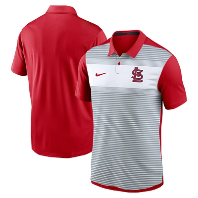 Men's Nike White/Red St. Louis Cardinals Vapor Striped Performance Polo