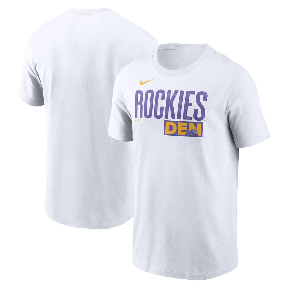 Men's Nike White Colorado Rockies 2025 City Connect Wordmark T-Shirt