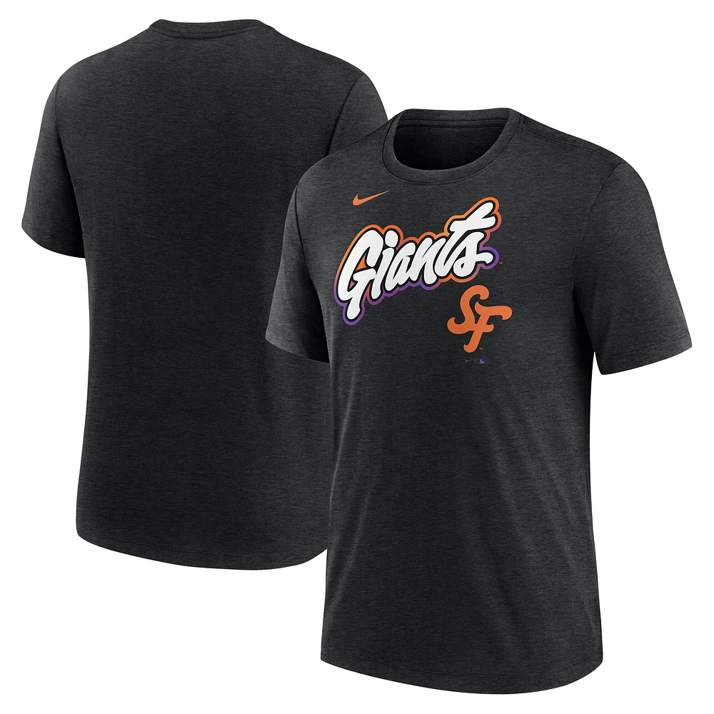 Men's Nike Heather Black San Francisco Giants 2025 City Connect Tri-Blend T-Shirt