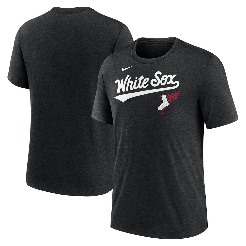 Men's Nike Heather Black Chicago White Sox 2025 City Connect Tri-Blend T-Shirt