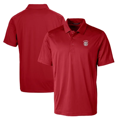 Men's Cutter & Buck Crimson Oklahoma Sooners SEC Prospect Eco Textured Stretch Recycled Polo