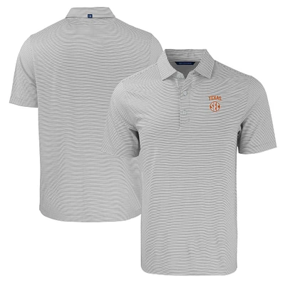 Men's Cutter & Buck Gray/White Texas Longhorns SEC Forge Eco Double Stripe Stretch Recycled Polo