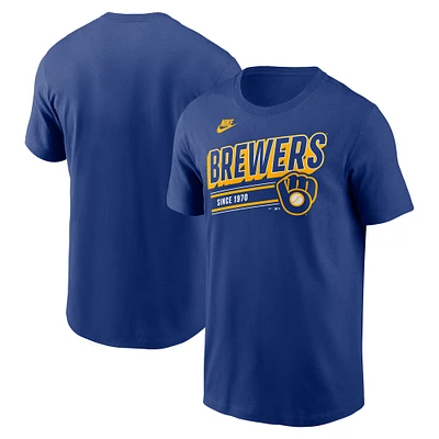Men's Nike Royal Milwaukee Brewers Cooperstown Collection Retro T-Shirt