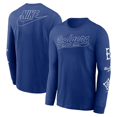 Men's Nike Royal Brooklyn Dodgers Cooperstown Collection Knockout Long Sleeve T-Shirt