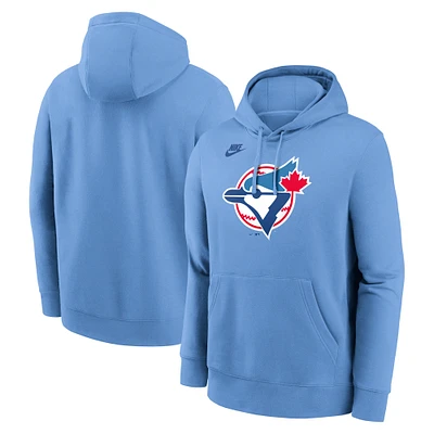 Men's Nike Powder Blue Toronto Jays Cooperstown Collection Logo Club Pullover Hoodie