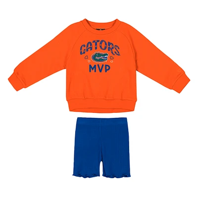 Girls Toddler Colosseum Orange/Royal Florida Gators Beta Fleece Sweatshirt and Shorts Set