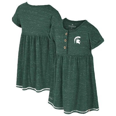 Girls Toddler Colosseum Green Michigan State Spartans Fleet Dress