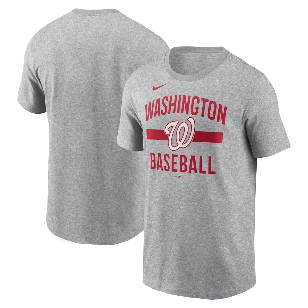 Men's Nike Heather Gray Washington Nationals Arched T-Shirt