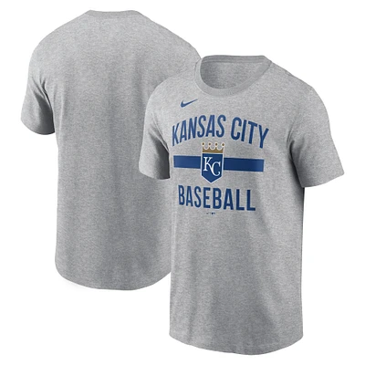 Men's Nike Heather Gray Kansas City Royals Arched T-Shirt
