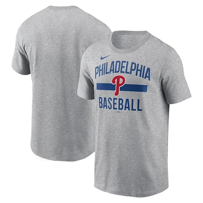 Men's Nike Heather Gray Philadelphia Phillies Arched T-Shirt