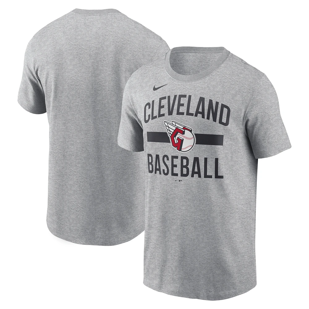 Men's Nike Heather Gray Cleveland Guardians Arched T-Shirt